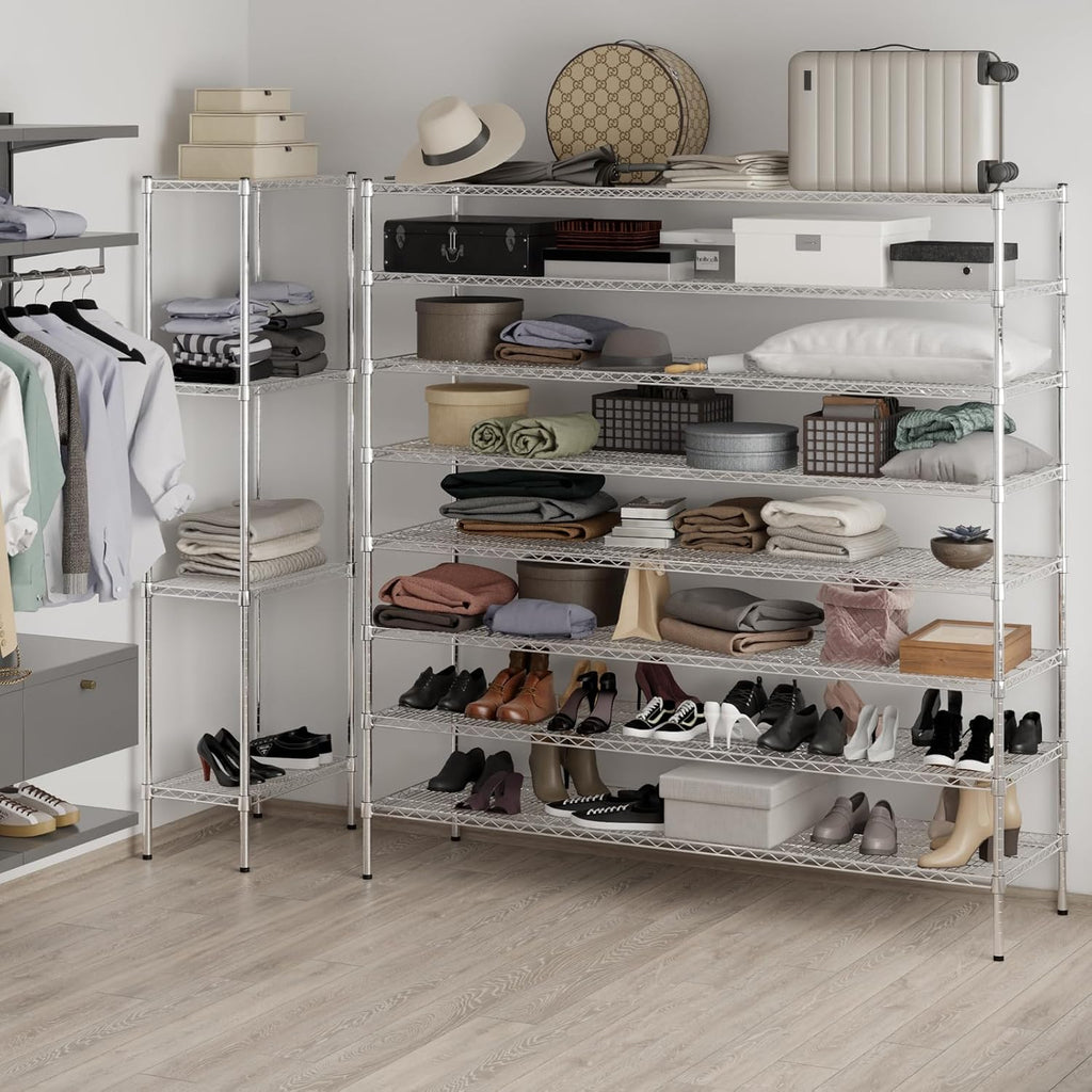 21" Deep x 72" Wide x 74" Height Wire Shelving Kit | 8-Tier | NSF Commercial Storage Rack Unit