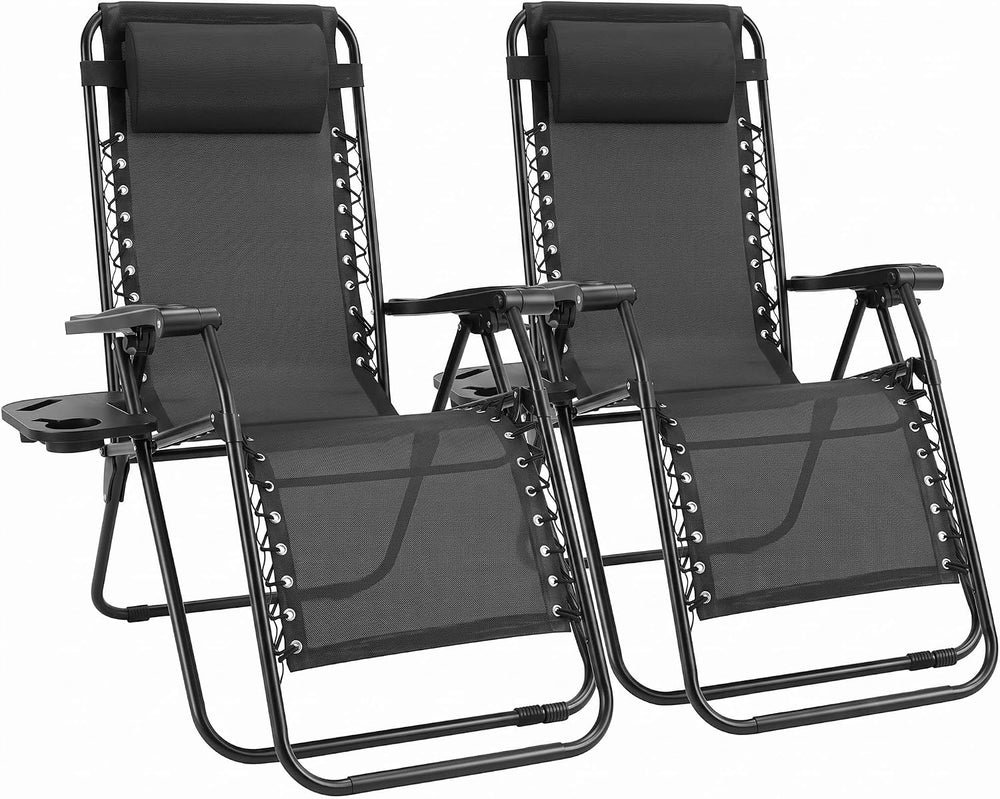 Sweetcrispy Zero Gravity Chairs Set of 2, Outdoor Folding Patio Lounge Chair ...