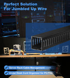 ZhiYo 2x2inCable Raceway, 6.6ft (2xL3.3ft) Server Rack Cable Management Under Desk Cord Organizer, Electrical Safe PVC Cable Channel Open Slot Wire Raceway for Network/PC/TVs, Wire Duct Black