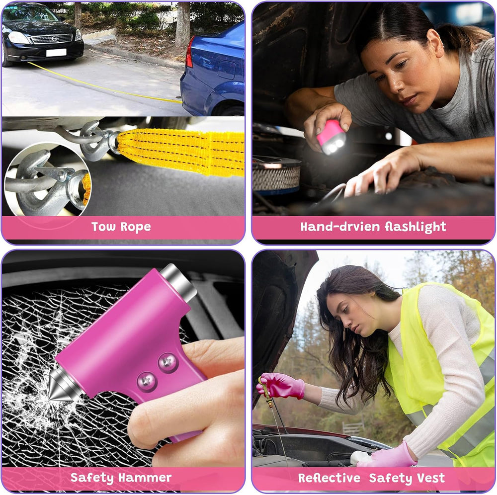 298PCS Roadside Emergency Car Kit- Car Emergency Kit with Jumper Cables, Road...