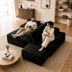Boneless Couch, Modular Sectional Couches for Living Room, U-Shaped Cloud Couch Sofa with Deep Seat, Fluffy Corduroy Upholstered Corner Sofa