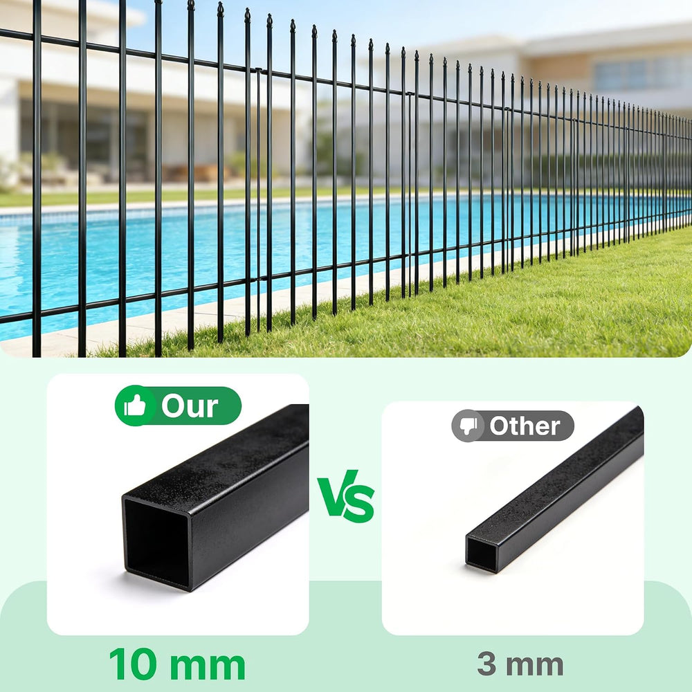 Thealyn 36"H x 28"W Metal Garden Fence, No Digging, Animal Barrier,...