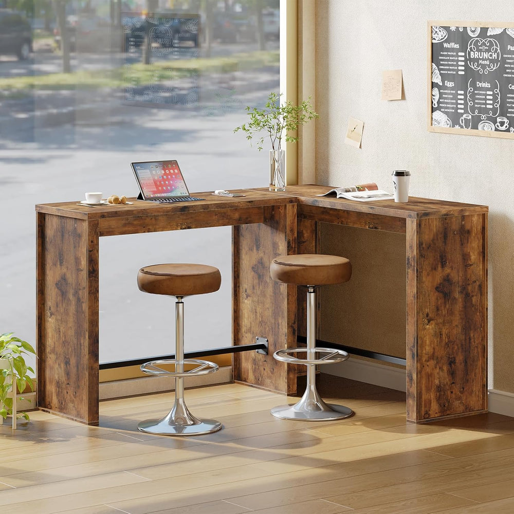 MAHANCRIS Bar Table, 35.4" Counter Height Pub Table, Industrial Rectangu...
