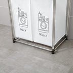 2 Tier Laundry Sorter with 4 Removable Bags for Organizing Clothes - Large Freestanding Laundry Hamper - Laundry Basket for Dirty Clothes in Laundry Room