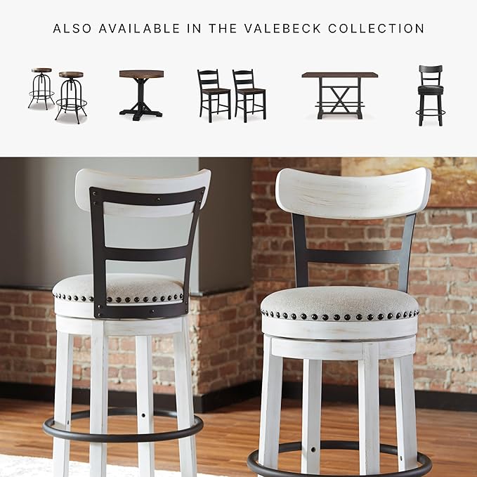 Signature Design by Ashley Valebeck 30" Modern Swivel Pub Height Barstoo...