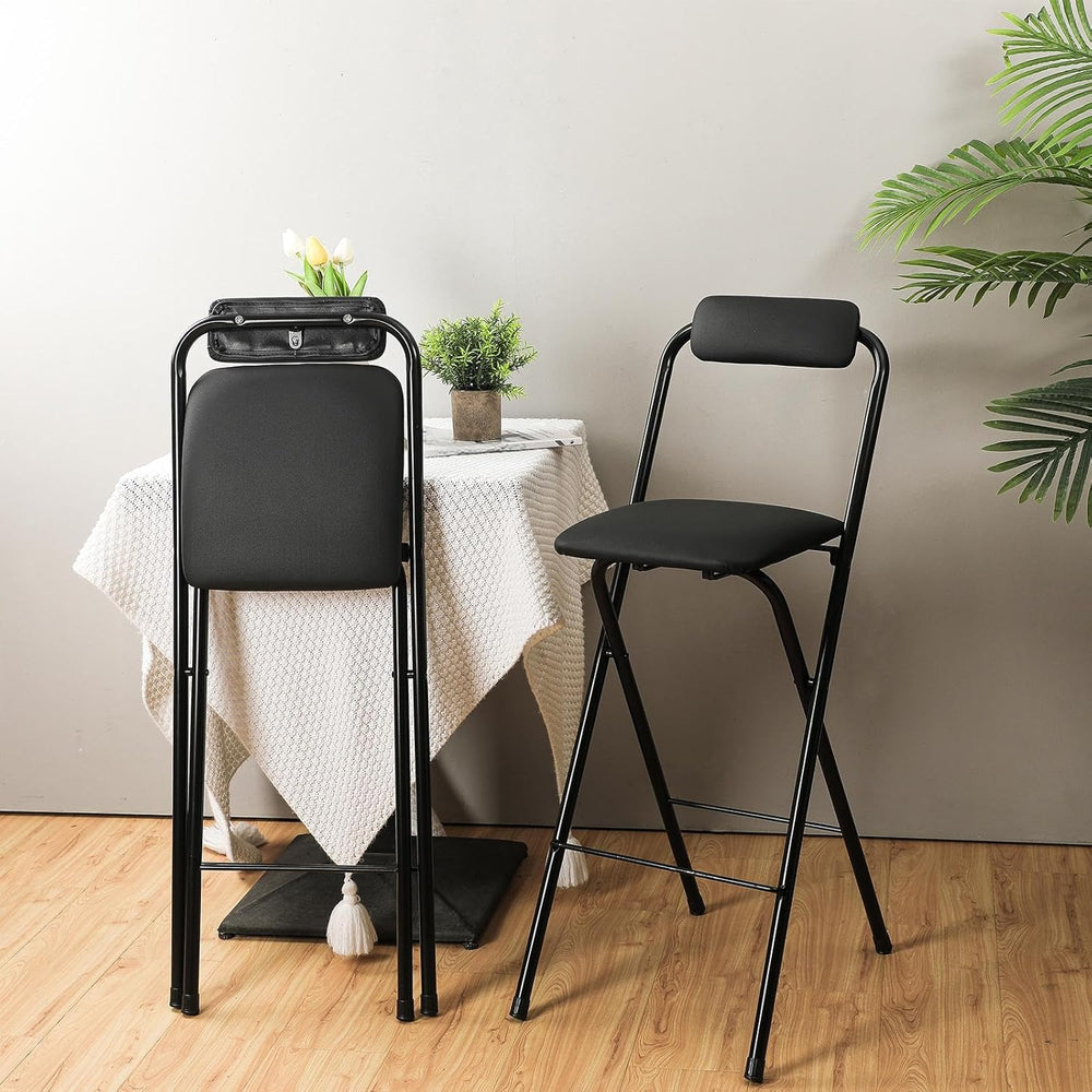 Thyle 1 Pcs Folding Bar Stool with Backrest Counter Height Seat,29.5 Inch | T...
