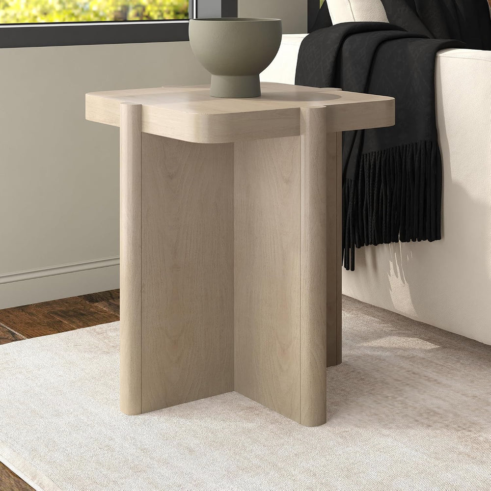 Henn&Hart 20'' Modern Wooden Square End Table, Side Table, Nights...