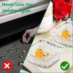 2pcs Clear Crystal Ring Holder Crystal Jewelry Dish Tray | Small Ring Dish, Gifts for Women, Engagement Wedding Ring Holder