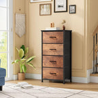 DWVO Dresser with 4 Drawers - Fabric Storage Tower, Organizer Unit for Living Room, Hallway, Closets