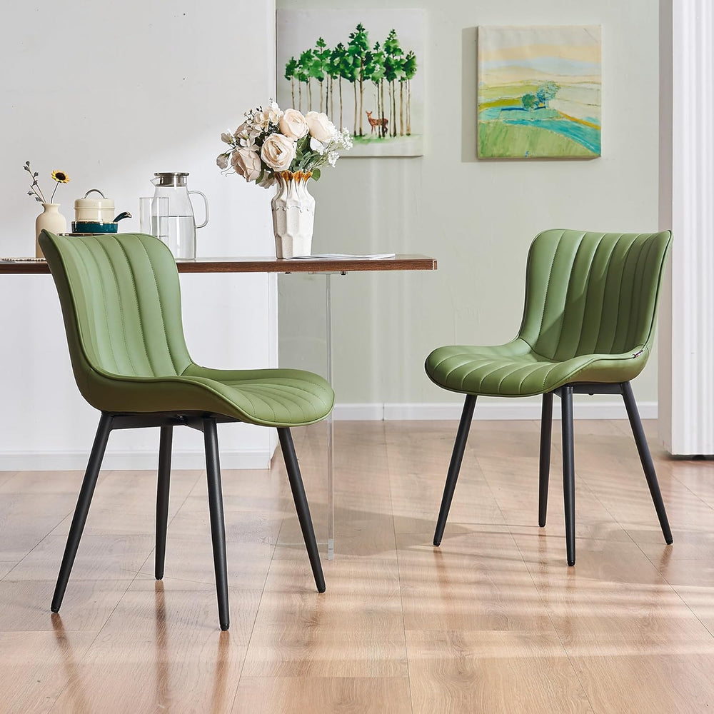 YOUNUOKE Dining Chairs Set of 2 Mid-Century Modern Kitchen Chair Green