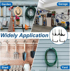 Garage Hangers,6-Piece Space-Saving Organizer Rack - Wall Mounted Shed Hooks Garage Hangers - for Bike Ladder Garden Tools Pipe Tire Cable Workshop Attic Basement