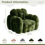 MAXYOYO Bean Bag Chair, Cloud Shaped Bean Bag Sofa for Adults, Soft Stuffed Lazy Floor Sofa with Supportive Filling, Comfy Single Couch for Living Room, Bedroom, Apartment, Green
