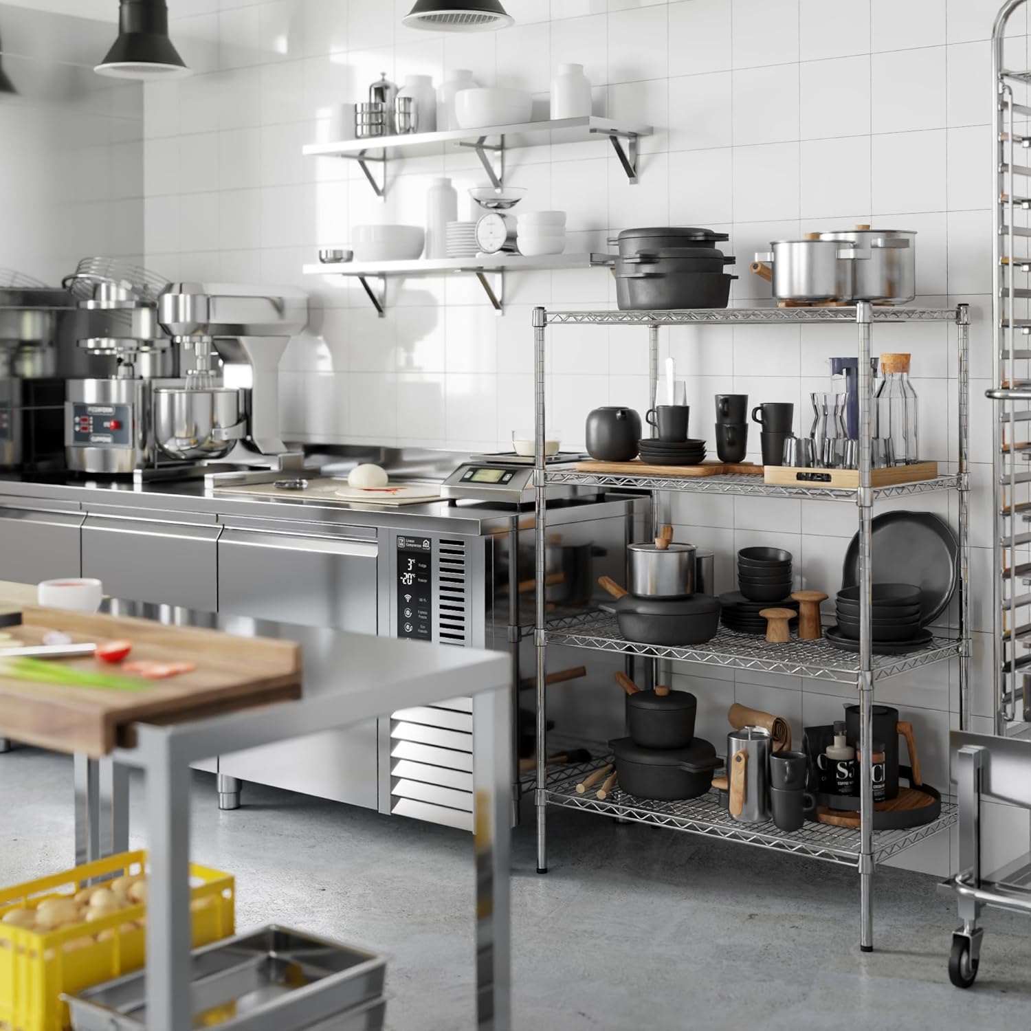 21" Deep x 36" Wide x 54" Height Wire Shelving Kit | 4-Tier | NSF Commercial Storage Rack Unit