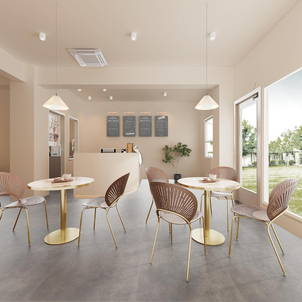 Modern Round Dining Table 31.5 inch Bistro Tulip Table with Faux Marble Top, ...