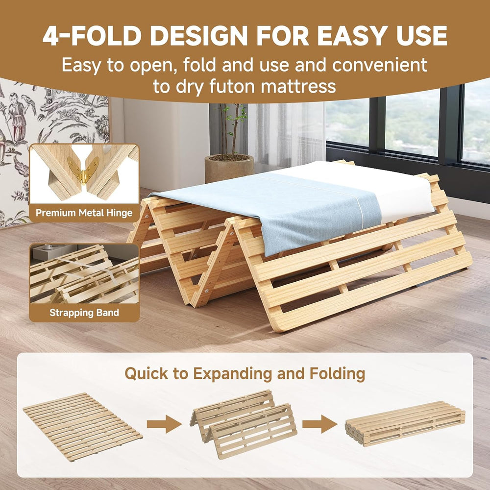 LILYPELLE Floor Bed Frame Full, Foldable Tatami Bed Frame Futon Frame | Breat...
