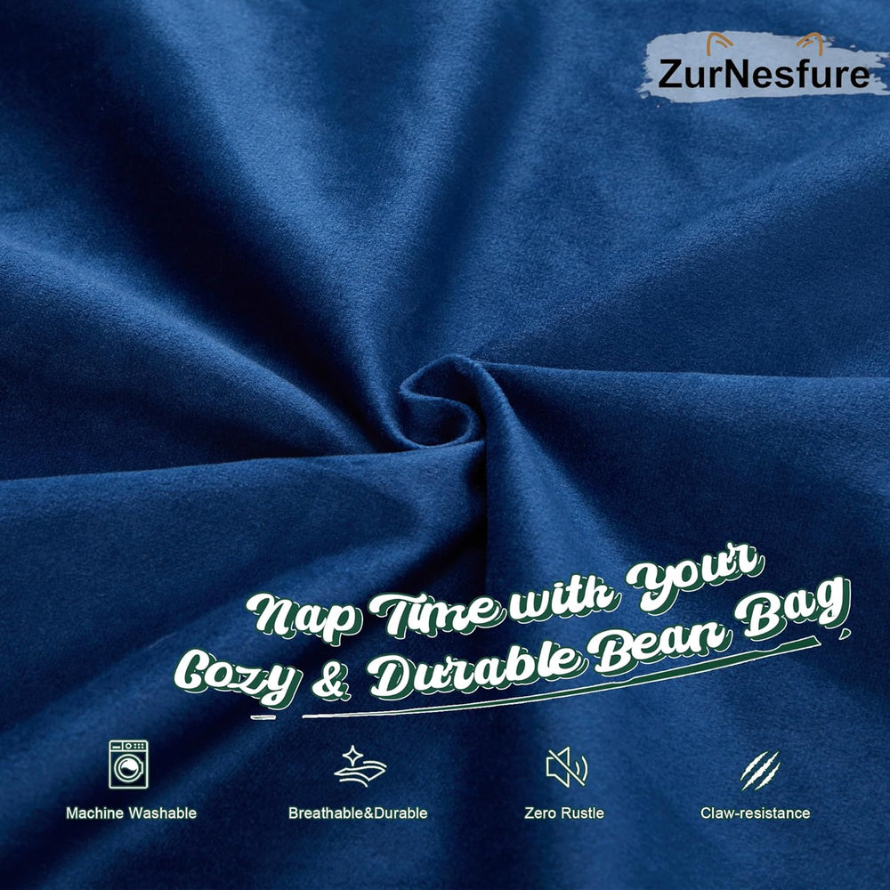 ZurNesfure Bean Bag Chairs for Adults 3FT Large Bean Bag Chair Memory Foam Fi...