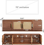 Tribesigns 70.9" TV Stand for Living Room, Mid Century Modern Entertainment Center with 6-Tier Storage Shelf, Wood Long Media Console Television Stands Cabinet for TVs Up to 80 Inches
