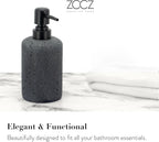 ZCCZ - Black Bathroom Accessories Set 4 Pcs - Toothbrush Holder, Soap Dispenser, Vanity Tray, Bathroom Tumbler - Countertop Vanity Organizer - Bathroom Accessory Set- Toothbrush Holder Set, Stone Sets
