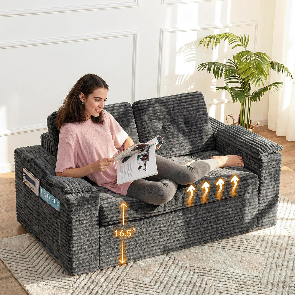 Loveseat Sofa for Living Room, Small Cloud Couch with Double-Density Foam Sup...