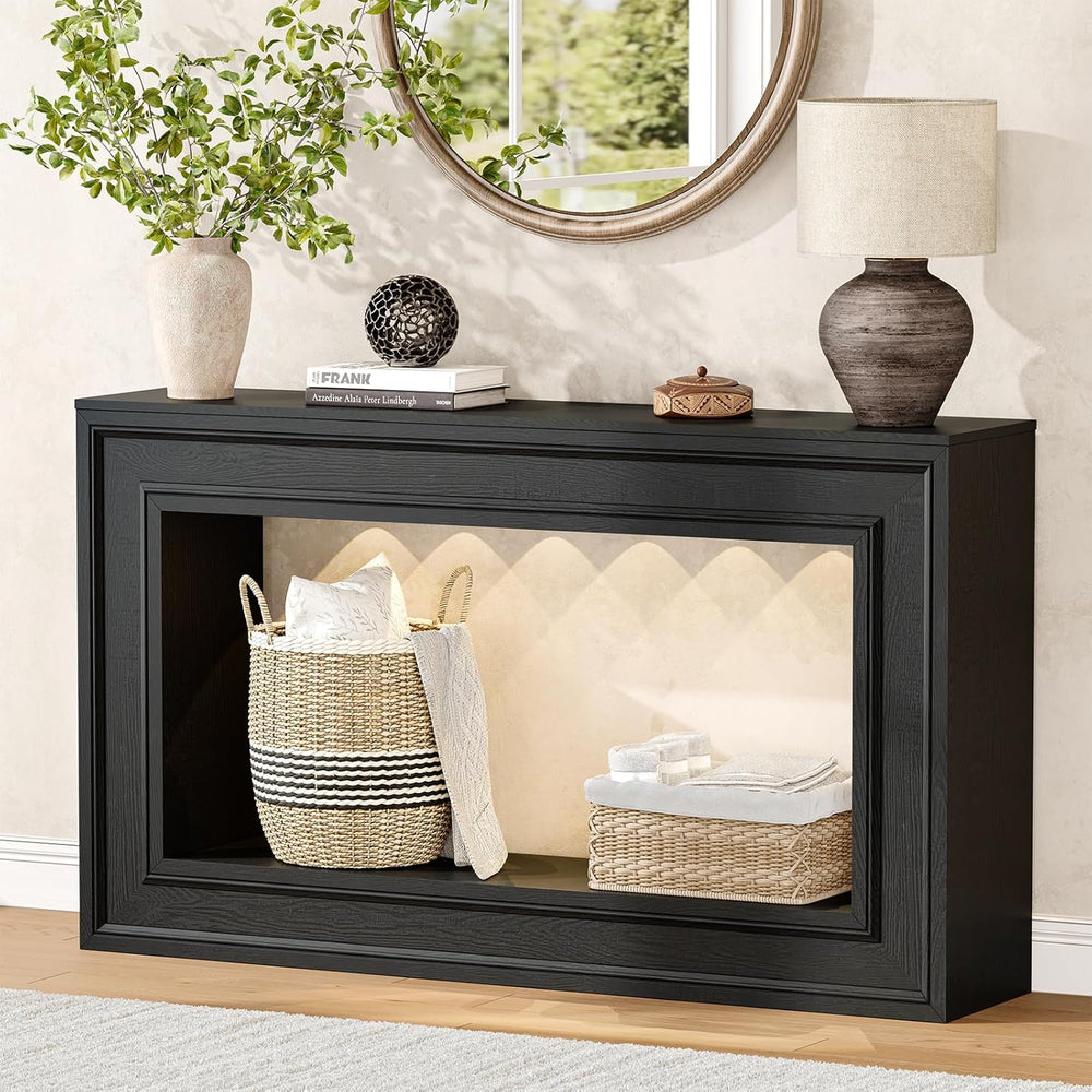 Rresyet 55" Long Console Tables with LED Lights, Narrow Console Tables f...