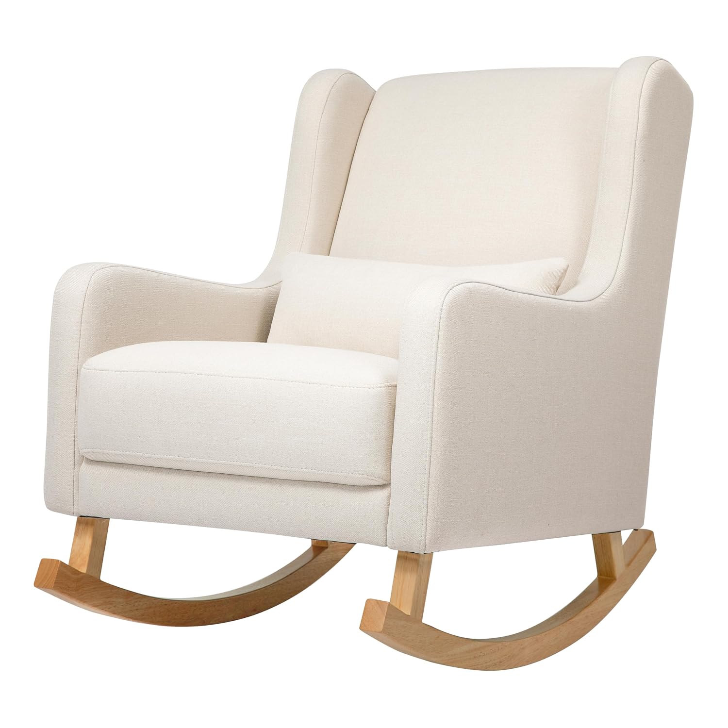 Babyletto Kai Rocker in Performance Natural Eco-Twill with Light Legs, Water Repellent & Stain Resistant, Greenguard Gold and CertiPUR-US Certified | GREENGUARD Gold & CertiPUR-US Certified Rocker - Water & Stain Resistant Nursery Chair For Feeding &