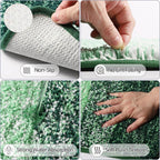 iMucci Bathroom Accessories Dark Green Bathroom Sets with Shower Curtain and Rug,Shower Curtain Set,Bath Rugs Home Decor