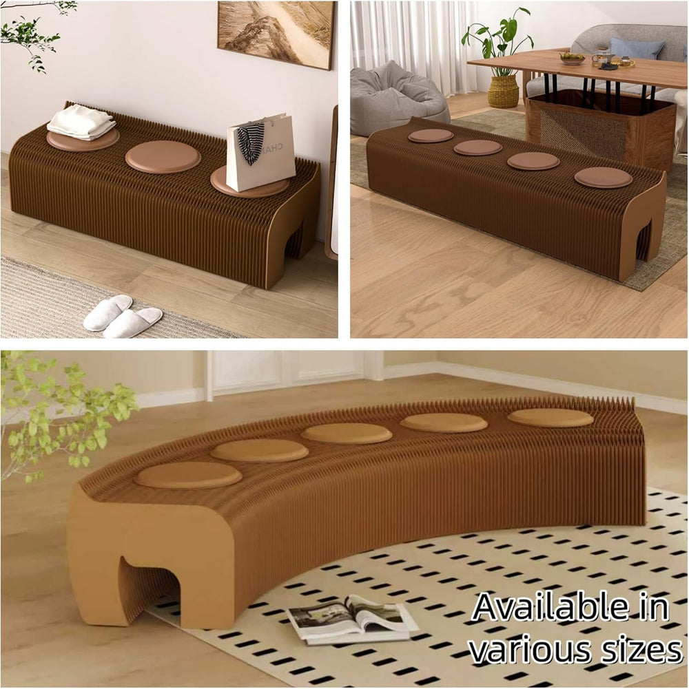 Modern Accordion Folding Paper Stool with 3 Cushions, Portable & Durable ...