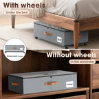 Eastherry Under Bed Storage Containers with Wheels, 9.5 inches Higher Underbed Shoes Blankets Clothes Toy Storage Drawers for College Dorms Bedrooms Nursery Rooms Organization, 2 Pack to be Assembled