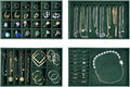 ProCase Stackable Jewelry Organizer Trays for Drawers, Jewelry Drawer Inserts Container Display Case Storage for Earring Necklace Rings Bracelet with Removable Dividers -Green, 4 Layers