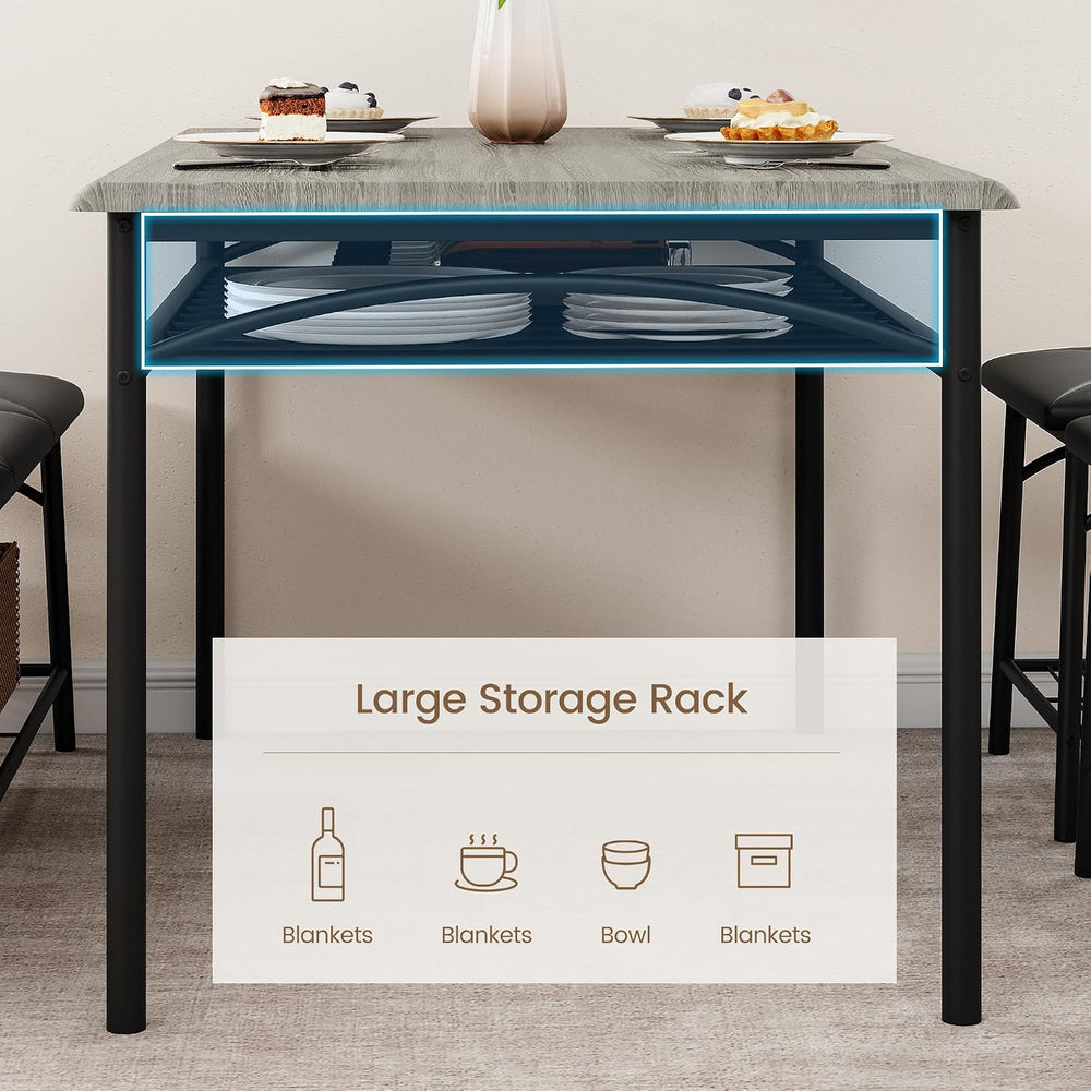 GAOMON Dining Table with Benches, Kitchen Table Set for 4, Dining Room Table ...