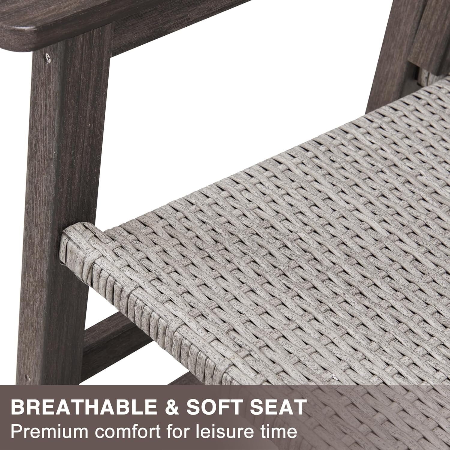Wicker Outdoor Rocking Chair Set of 2 for Adult, Dark Brown | Durable HDPE frame with woven seat and back, weather-resistant, ideal for porch, patio, garden, lawn, balcony and outdoor use