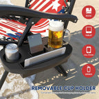 Athena Collection Zero Gravity Chair, Folding Lounge Chair, Reclining Camping Chair, Outdoor Zero Gravity Recliner with Adjustable Pillow and Cup Holder for Outside Beach Garden Patio Poolside