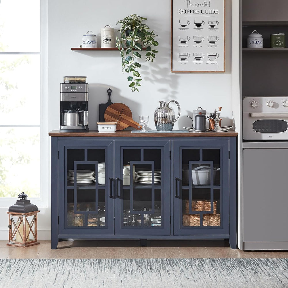 Joaxswe Large Sideboard Buffet Cabinet with Storage, 55" Farmhouse Kitch...