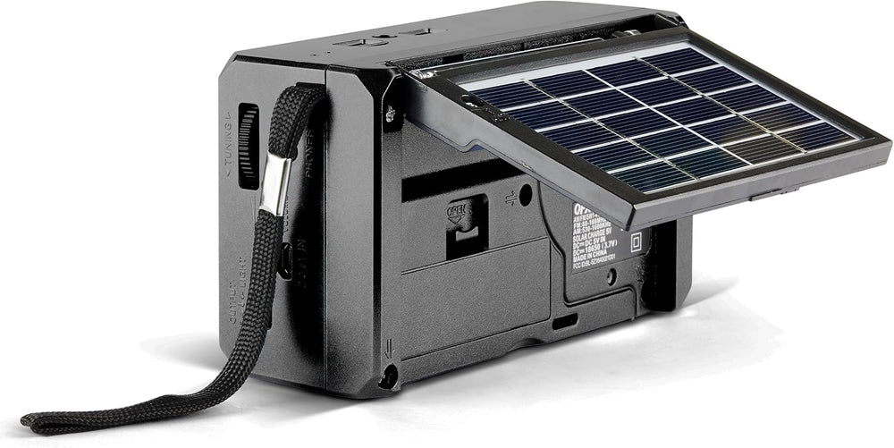 QFX R-37 6-Band (AM, FM, SW1 - SW4) Bluetooth LED Flashlight Solar Radio (202...