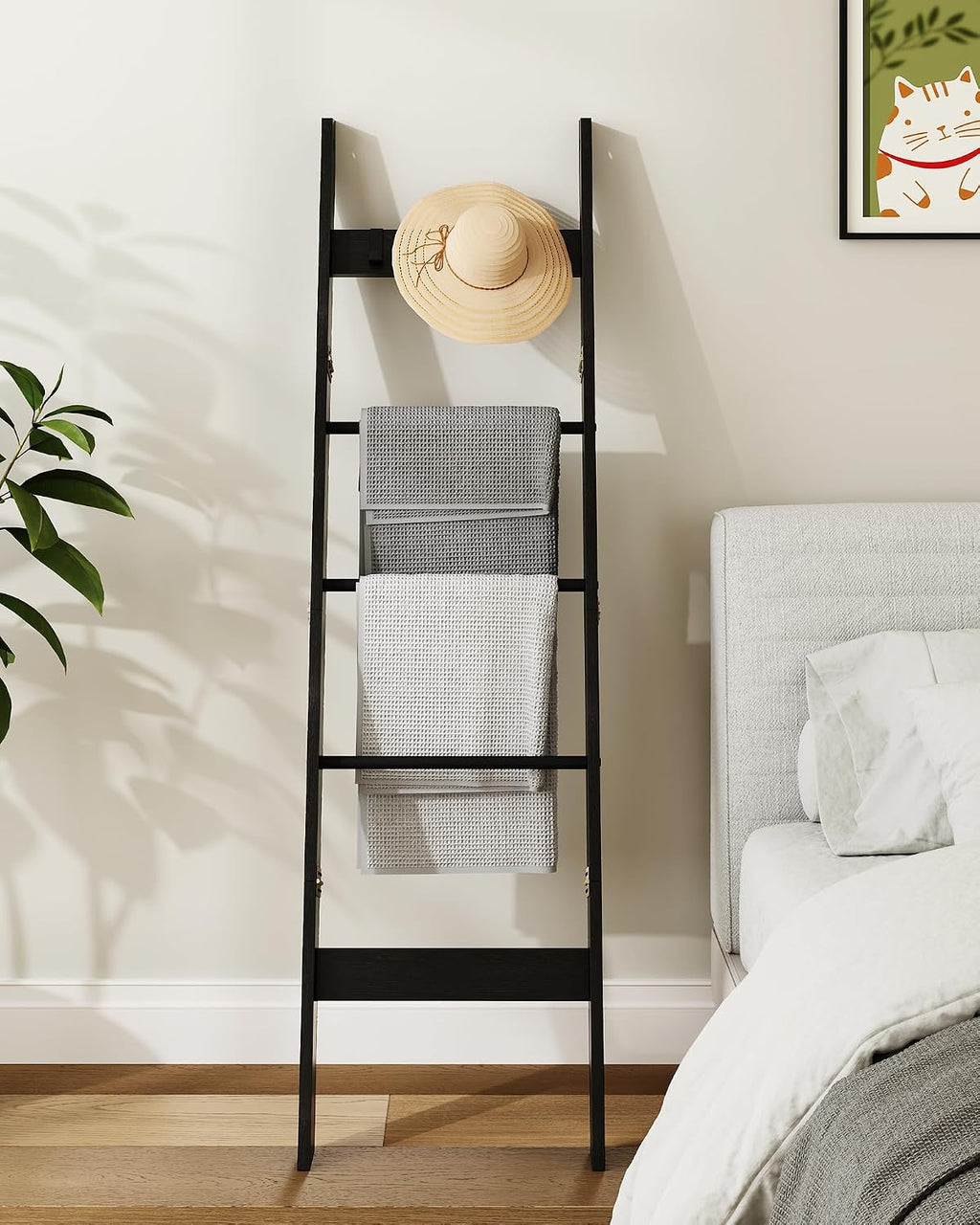 Hzuaneri Blanket Ladder Shelf for Living Room BR02104BBR35804B