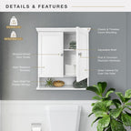 MCS 23x26 White Medicine Cabinet Organizer, Wall Mounted Bathroom Cabinet for Over-The-Toilet Storage, Bathroom Furniture & Restroom Organizer