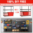 WORKPRO 4000LBS Storage Shelves, 5-Tier Metal Shelving Unit, Adjustable Garage Shelving with Particle Board, Heavy Duty Storage Rack for Garage, Kitchen, Basement, Warehouse, Black, 72"H x 36"W x 18"D