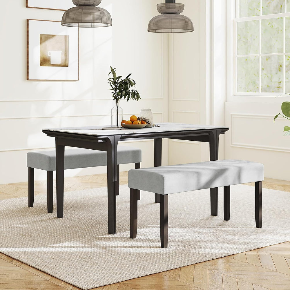 Giantex 40.5" Upholstered Entryway Bench with Padded Seat & Solid Ru...