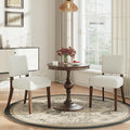 Upholstered Dining Chairs Set of 2, Fabric Kitchen Chairs with Padded Seat & Back, Solid Wood Legs, Modern Simple Dining Room Chairs for Kitchen, Dining Room, Living Room, Beige
