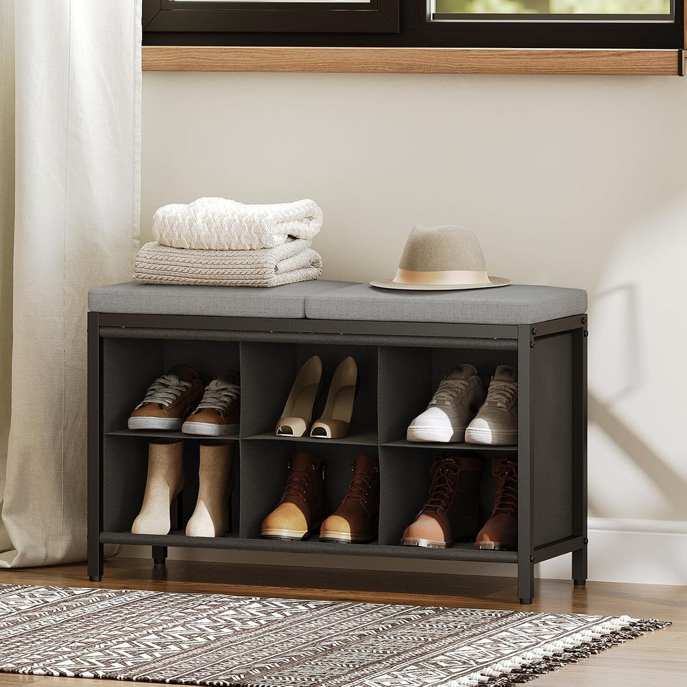 YATINEY Shoe Storage Bench with Cushion, Entryway Bench, Shoe Rack with Padde...
