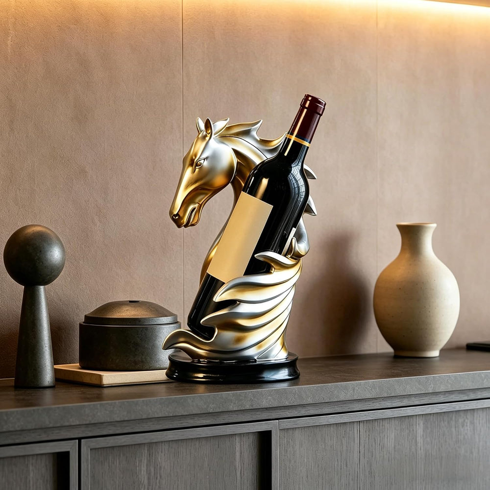 XINXUAN Wine Holder Countertop, Horse Head Wine Racks Decor for Bar Decoratio...