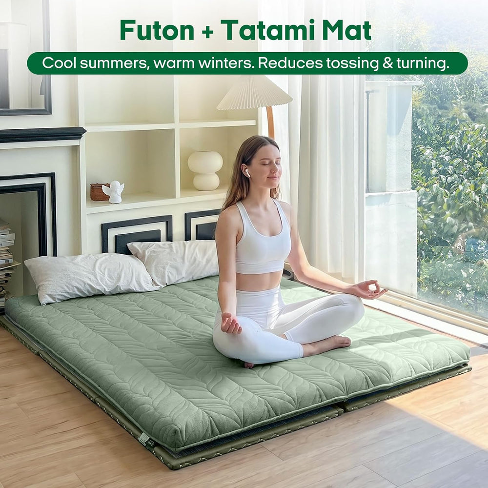 ZonLi Japanese Tatami Mat, Foldable Floor Sleeping Pad Futon Mattress | Made ...