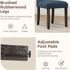 LSSPAID Dining Chairs Set of 2, Modern Comfy Linen Upholstered Parsons Dining Room Chairs with Bronze Nail Head Trim and Brushed Solid Wood Legs, Teal
