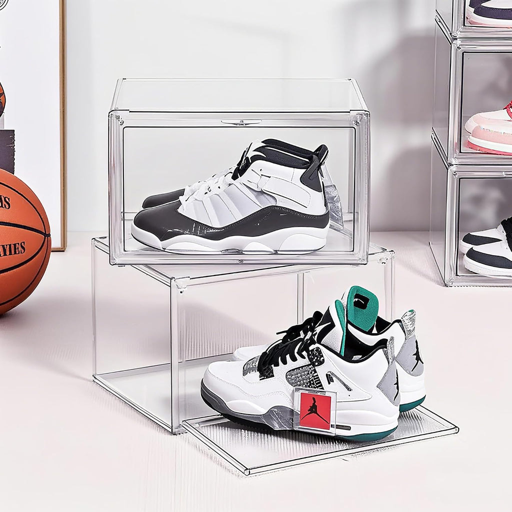 Clear Acrylic Display Case with Magnetic Lid-Dustproof Plastic Book Storage box,Clear Box,Purse Storage Organizer,Action Figure Display Case,Acrylic Sneaker Shoe Box(1 Pack)