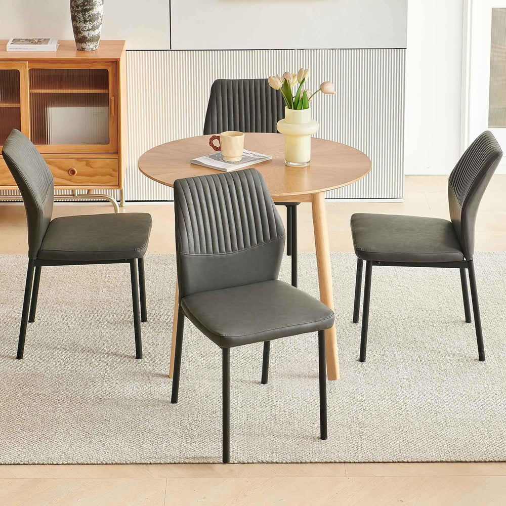 35'' Round Dining Table Set for 4 with Chairs, Mid Century Modern Rou...
