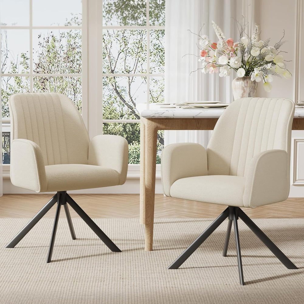 Furniliving Modern Swivel Dining Chairs, Upholstered Dining Chairs Set of 2, ...
