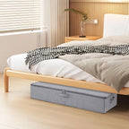 Under Bed Storage Containers, 23.6 x 11.8 x 5.9 Inch Collapsible Clothes Organizers With Handles, Storage Bins With Lids, Grey, 2 Pack