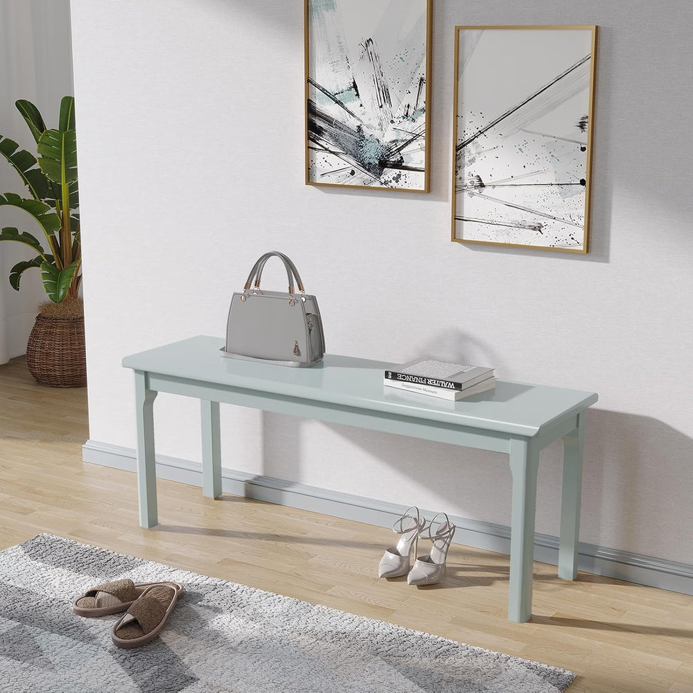 47.2" Solid Wood Dining Bench Entryway Bench Midcentury End of Bed Bench...