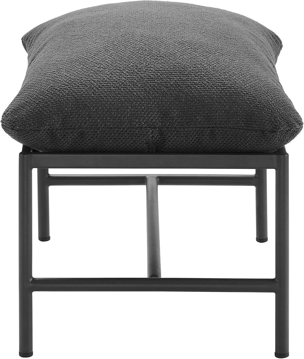 Modway Raya Outdoor Boucle Ottoman in Charcoal - Patio Sitting Stool Ottoman ...