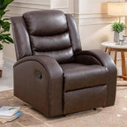 Power Recliner Chair, Leather Recliners with Home Theater Seating, Oversized Single Electric Recliner Sofa Breathable Living Room Chairs for Adults Reading Gaming, Red